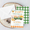Search for boy pumpkin birthday invitations Gingham