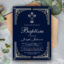 Search for blue and silver christening invitations Christian