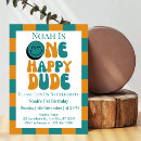 Search for boy 1st birthday invitations One happy dude