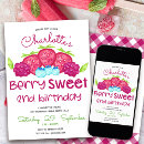 Search for berry sweet birthday invitations Pink gingham