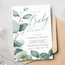 Search for greenery eucalyptus baby shower invitations Gold