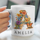 Search for floral alphabet mugs Girly