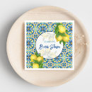 Search for blue lemon napkins Mediterranean style