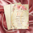 Search for gold birthday invitations floral
