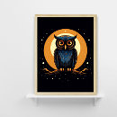 Search for owl paintings posters Full moon