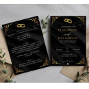 Search for faux gold foil wedding invitations Black and gold
