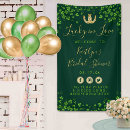 Search for green gold banners Watercolor