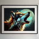 Search for wolf howling at moon posters Abstract