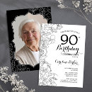 Search for floral 90th birthday invitations Elegant