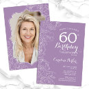 Search for purple 60th birthday invitations Floral