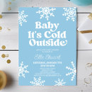 Search for blue snowflake baby shower invitations December january february