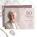 Search for 90th photo birthday invitations Floral