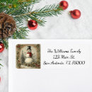 Search for snowman return address labels Vintage