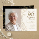 Search for 90th photo birthday invitations Floral