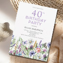 Search for watercolor 40th birthday invitations Wildflower