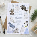 Search for arctic animals baby shower invitations Polar bear