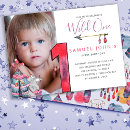 Search for arrow birthday invitations Wild one birthday