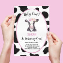 Search for holy cow 1st birthday invitations Floral