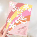 Search for five is a vibe birthday invitations Rainbow