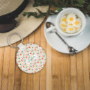 Search for floral leaf pattern key rings Vintage