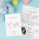 Search for world map baby shower invitations Pink