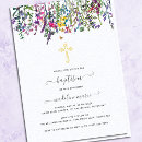 Search for greenery gold cross christening invitations Girl