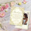 Search for vintage wedding thank you cards Gold