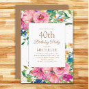 Search for gold glitter 40th birthday invitations Flowers