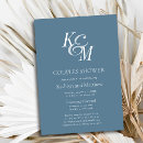 Search for fall couples bridal shower invitations Dusty blue