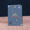 Search for stars and planets birthday cards Rocket