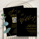 Search for black and gold wedding invitations Qr code