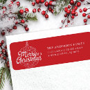 Search for red ornament return address labels Festive