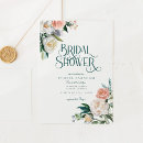 Search for white floral bridal shower invitations Greenery