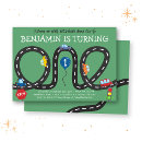 Search for cars 1st birthday invitations Baby boy