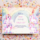 Search for watercolor unicorns invitations Pastel