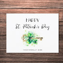 Search for four leaf clovers postcards Green