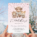 Search for highland cow 1st birthday invitations Farm animals