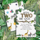 Search for safari animals 2nd birthday invitations Second