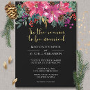 Search for red gold christmas wedding invitations Holly berries