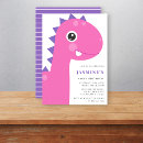 Search for pink dinosaur invitations Baby girl