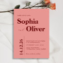 Search for peach wedding invitations Modern minimalist