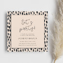 Search for wild animals square invitations Cute
