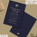 Search for navy gold christmas invitations Snowflake