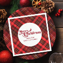 Search for red plaid christmas napkins Tartan