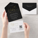 Search for black white gold wedding invitations Qr code