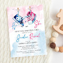 Search for modern gender reveal invitations Pink and blue