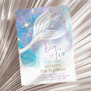 Search for dive into five mermaid invitations Glitter