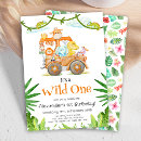 Search for unique boy 1st birthday invitations Jungle