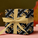 Search for 70th birthday wrapping paper Black and gold