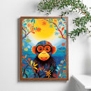 Search for cute monkey posters Colourful